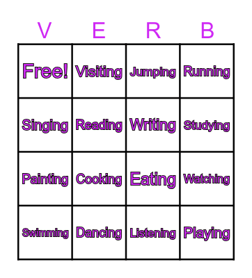 PAST PROGRESSIVE Bingo Card
