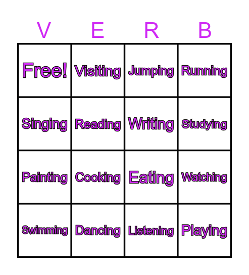 PAST PROGRESSIVE Bingo Card