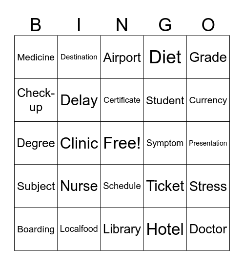 IELTS BINGO Card