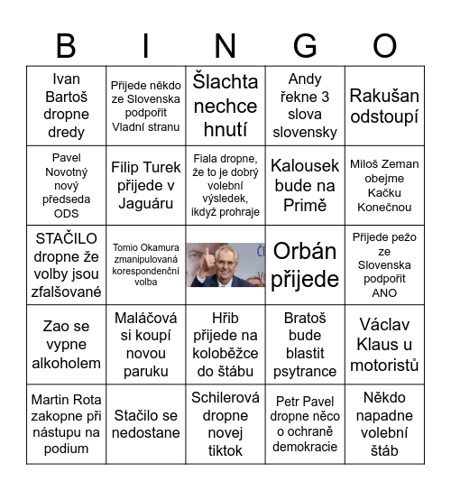 Ultimátní volbení Bingo Card