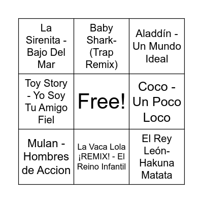 INFANTILOIDE Bingo Card