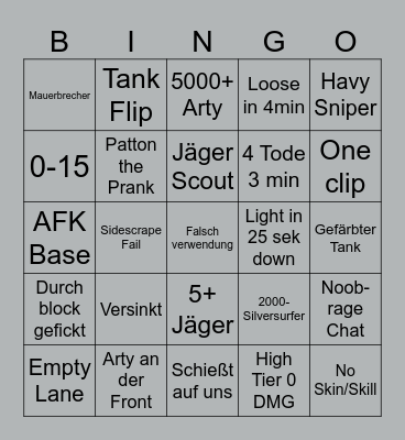 WOT (Feiertagsspaß) Bingo Card