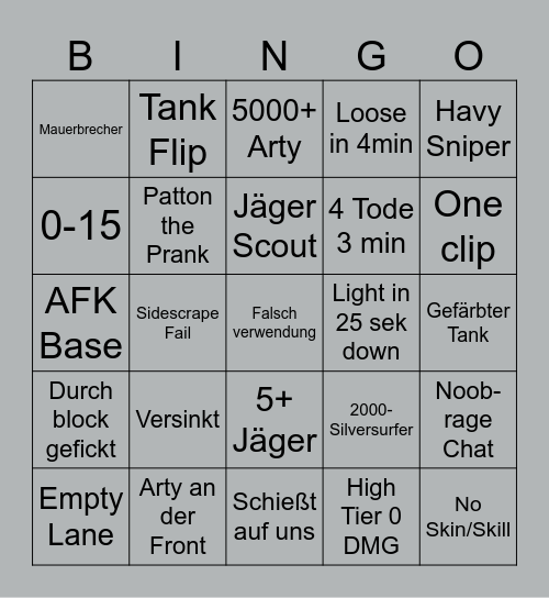 WOT (Feiertagsspaß) Bingo Card