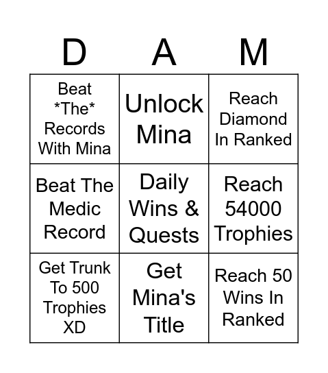 THE BIGGEST PROGRESSION MONTH!!! Bingo Card