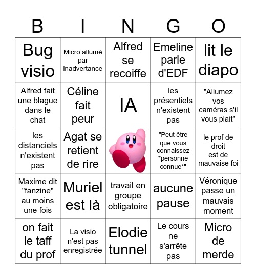 Cours en Master GIMD Bingo Card