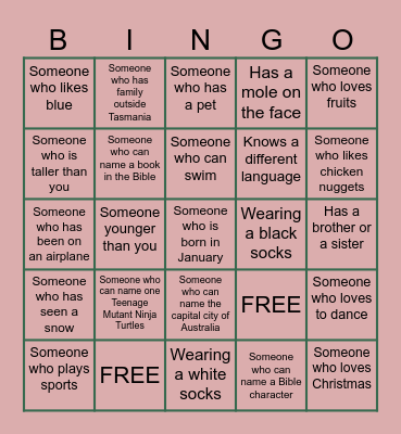 Awaken Kid's Church Bingo Card Bingo Card