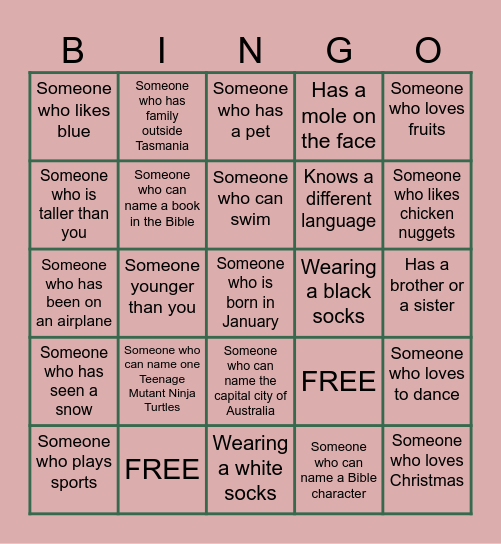 Awaken Kid's Church Bingo Card Bingo Card