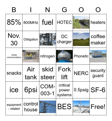 Safety Meeting Bingo Card