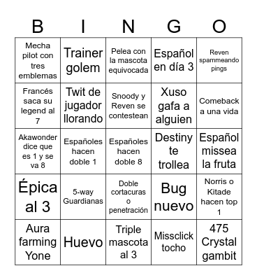 TPC3 Bingo Card