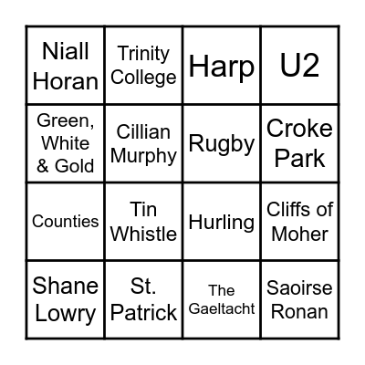 Ireland Bingo 🇮🇪 Bingo Card