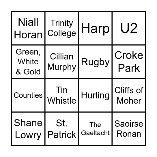 Ireland Bingo 🇮🇪 Bingo Card