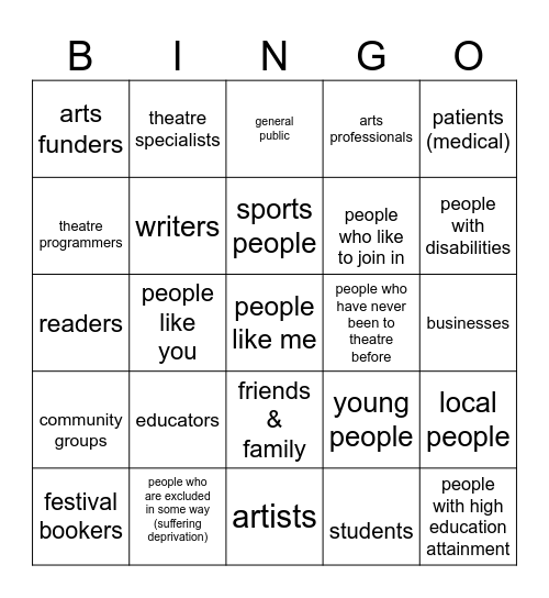 Audience BINGO Card