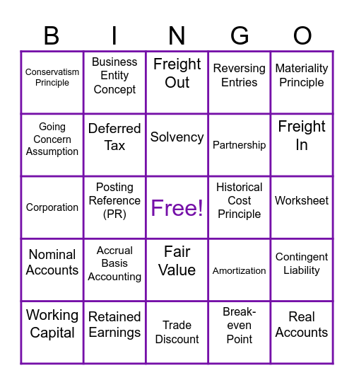 Hard Round Bingo Card