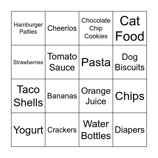 ALDI Bingo Card