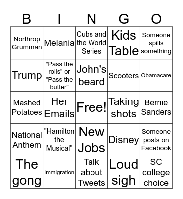 Thanksgiving Bingo Card