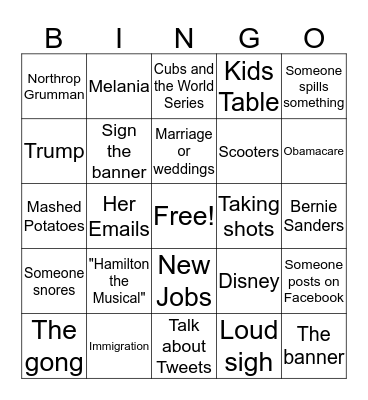 Thanksgiving Bingo Card