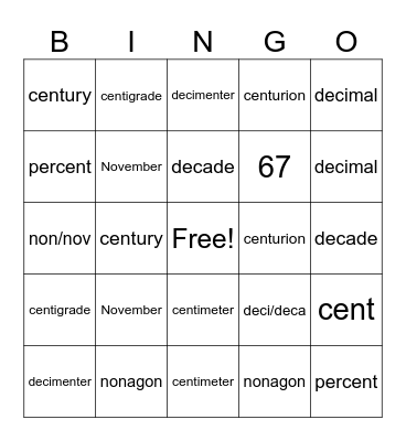 Unit 15 vocab words Bingo Card
