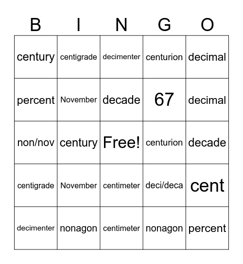 Unit 15 vocab words Bingo Card