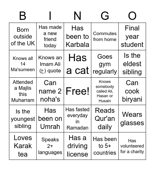 RHABSOC Bingo Card 1 Bingo Card