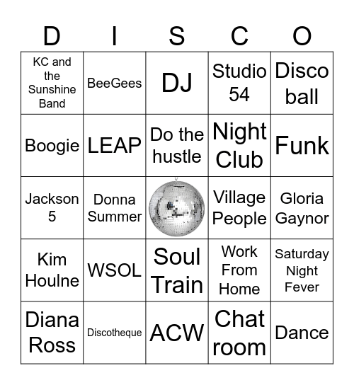 Disco Bingo Card