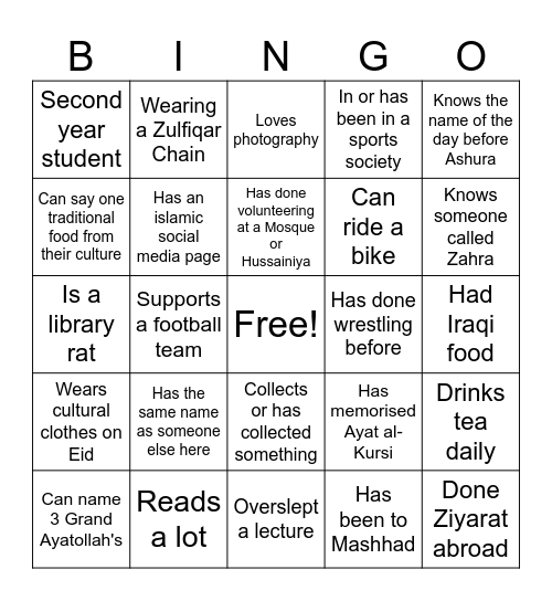 RHABSOC Bingo Card 3 Bingo Card