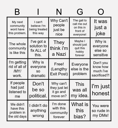 CRASHOUT BINGO! Bingo Card