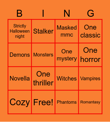 Fall TBR Bingo Card