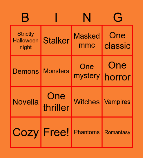 Fall TBR Bingo Card