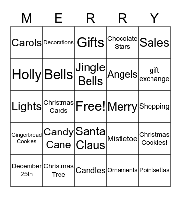 Christmas Bingo Card