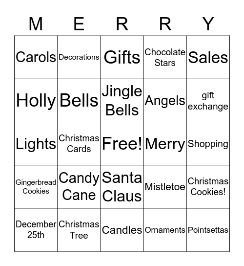 Christmas Bingo Card