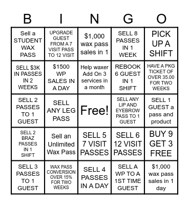 EWC GSA CONTEST Bingo Card