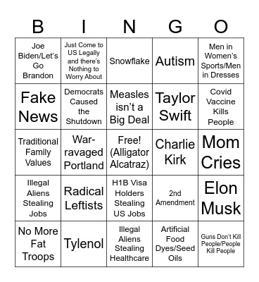 MAGA Bingo Card