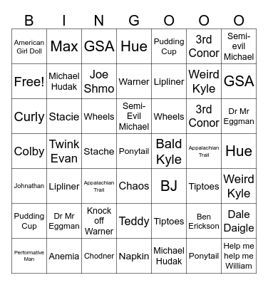 NPC BINGO Card
