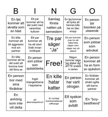 Love is Blind Bingo! Bingo Card