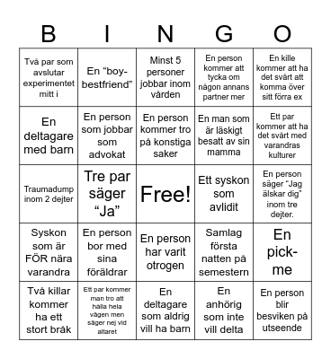 Love is Blind Bingo! Bingo Card