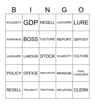 GROUP 1 Bingo Card