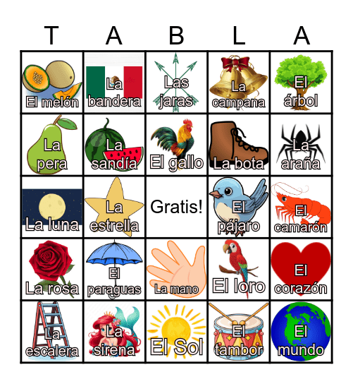 Lotería! Bingo Card