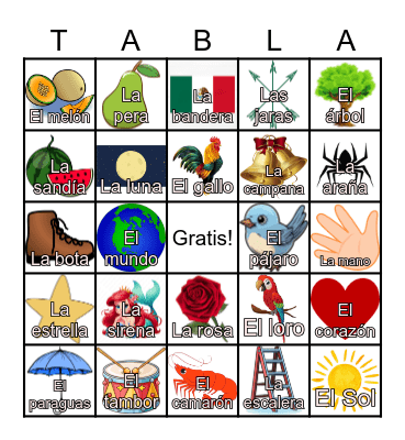 Lotería! Bingo Card