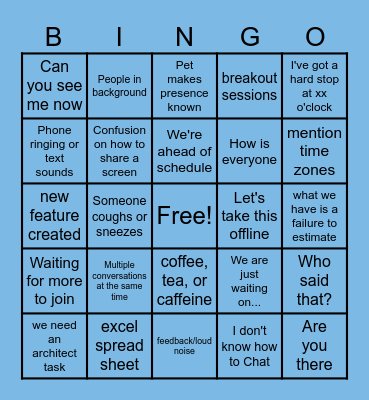 PI Meeting Bingo Card