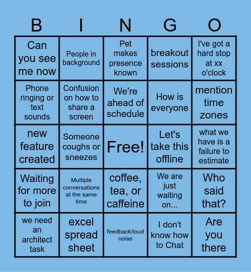 PI Meeting Bingo Card