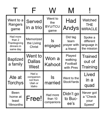 FIND SOMEONE WHO Bingo Card