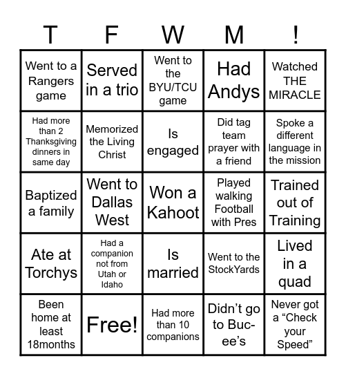 FIND SOMEONE WHO Bingo Card