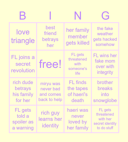 snowglobe bingo Card
