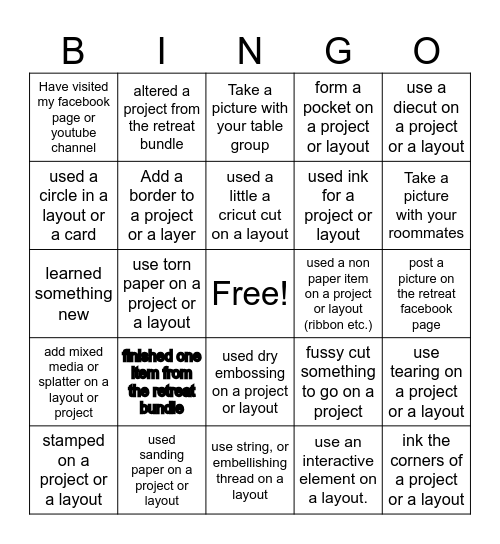 Joy Anni Scrappin in my own Private Idaho Bingo Card