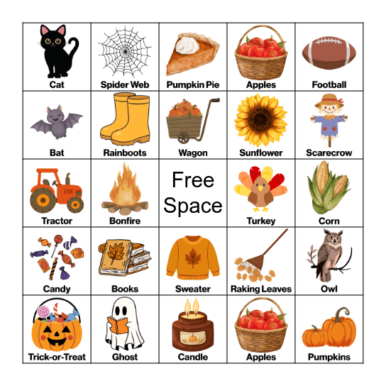 Fall Bingo Card
