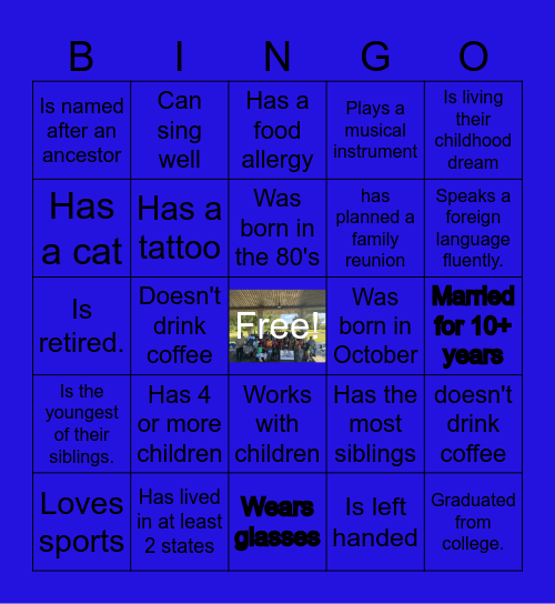 Woodson Family Reunion Bingo Card