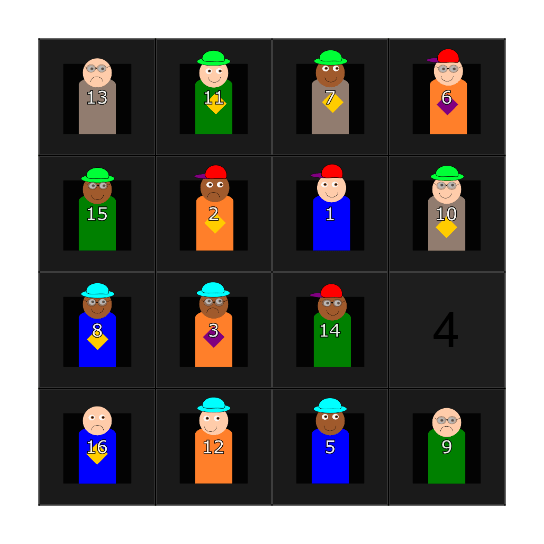 Guess Who! Bingo Card