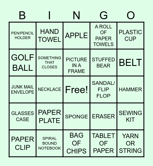 SCAVENGER HUNT BINGO #4 Bingo Card