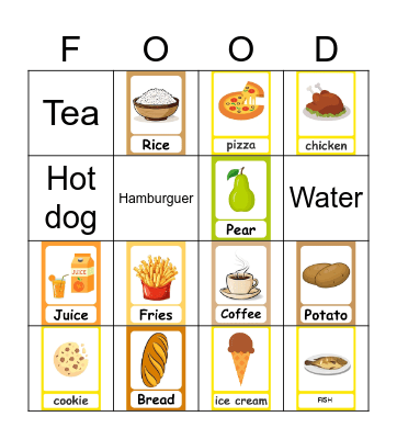 Food Bingo Card