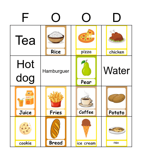 Food Bingo Card